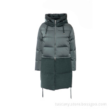 Long Duck Down Coat Custom Hooded Zipper Jacket